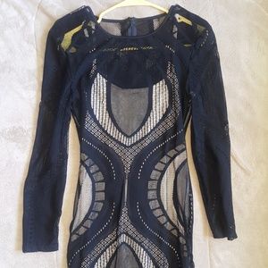 Black and Beige Slip Dress